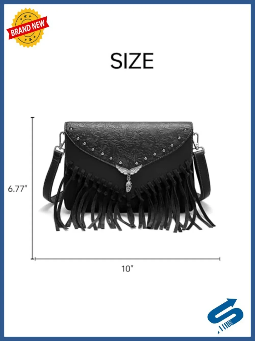 Vintage Cowgirl Fringe Crossbody Purse with Adjustable Strap